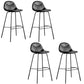 Modern Backrest Armless Counter Stool Iron Bistro Bar Stool with Leather Cushion
