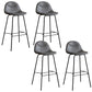 Modern Backrest Armless Counter Stool Iron Bistro Bar Stool with Leather Cushion