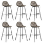 Modern Backrest Armless Counter Stool Iron Bistro Bar Stool with Leather Cushion