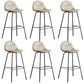 Modern Backrest Armless Counter Stool Iron Bistro Bar Stool with Leather Cushion