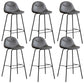 Modern Backrest Armless Counter Stool Iron Bistro Bar Stool with Leather Cushion
