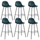 Modern Backrest Armless Counter Stool Iron Bistro Bar Stool with Leather Cushion
