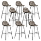 Modern Backrest Armless Counter Stool Iron Bistro Bar Stool with Leather Cushion