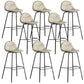 Modern Backrest Armless Counter Stool Iron Bistro Bar Stool with Leather Cushion