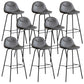 Modern Backrest Armless Counter Stool Iron Bistro Bar Stool with Leather Cushion