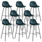 Modern Backrest Armless Counter Stool Iron Bistro Bar Stool with Leather Cushion