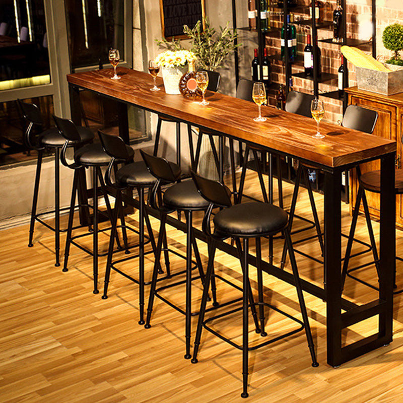 Contemporary Metal Bar Stool Wood Seat Bar Stool for Home Use Clearhalo 'Bar Furniture' 'Bar Stools' 'bar_stools' 'furn' 'furn_bar_stools' 'Furniture' 'Kitchen & Dining Furniture' 6186367