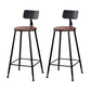 Contemporary Metal Bar Stool Wood Seat Bar Stool for Home Use 2 Piece Set Non-Upholstered Round Clearhalo 'Bar Furniture' 'Bar Stools' 'bar_stools' 'furn' 'furn_bar_stools' 'Furniture' 'Kitchen & Dining Furniture' 6186370