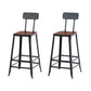 Contemporary Metal Bar Stool Wood Seat Bar Stool for Home Use 2 Piece Set Non-Upholstered Square Clearhalo 'Bar Furniture' 'Bar Stools' 'bar_stools' 'furn' 'furn_bar_stools' 'Furniture' 'Kitchen & Dining Furniture' 6186372