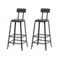Contemporary Metal Bar Stool Wood Seat Bar Stool for Home Use 2 Piece Set Upholstered Square Clearhalo 'Bar Furniture' 'Bar Stools' 'bar_stools' 'furn' 'furn_bar_stools' 'Furniture' 'Kitchen & Dining Furniture' 6186375
