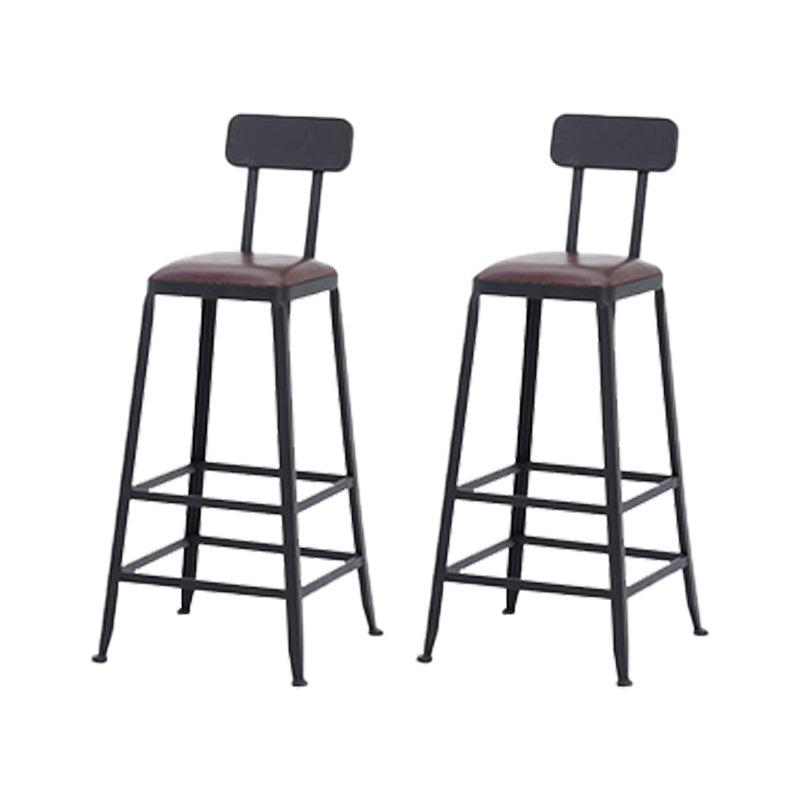 Contemporary Metal Bar Stool Wood Seat Bar Stool for Home Use 2 Piece Set Upholstered Square Clearhalo 'Bar Furniture' 'Bar Stools' 'bar_stools' 'furn' 'furn_bar_stools' 'Furniture' 'Kitchen & Dining Furniture' 6186375