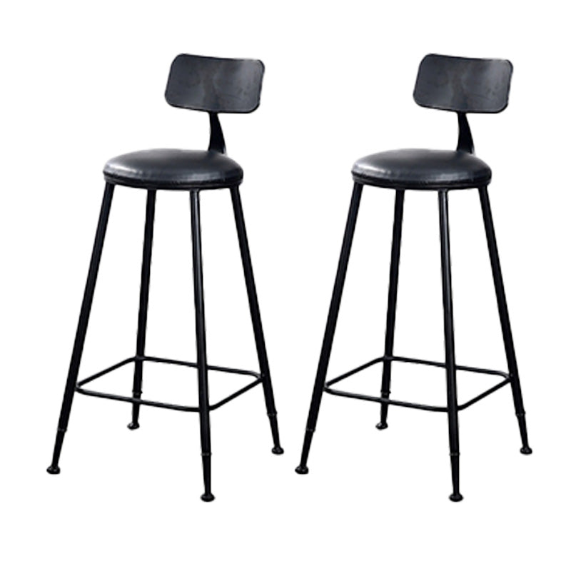 Contemporary Metal Bar Stool Wood Seat Bar Stool for Home Use 2 Piece Set Upholstered Round Clearhalo 'Bar Furniture' 'Bar Stools' 'bar_stools' 'furn' 'furn_bar_stools' 'Furniture' 'Kitchen & Dining Furniture' 6186376