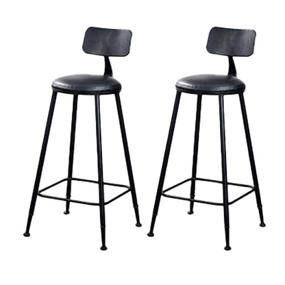 Contemporary Metal Bar Stool Wood Seat Bar Stool for Home Use 2 Piece Set Upholstered Round Clearhalo 'Bar Furniture' 'Bar Stools' 'bar_stools' 'furn' 'furn_bar_stools' 'Furniture' 'Kitchen & Dining Furniture' 6186376