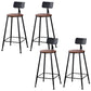 Contemporary Metal Bar Stool Wood Seat Bar Stool for Home Use 4 Piece Set Non-Upholstered Round Clearhalo 'Bar Furniture' 'Bar Stools' 'bar_stools' 'furn' 'furn_bar_stools' 'Furniture' 'Kitchen & Dining Furniture' 6186379