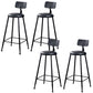 Contemporary Metal Bar Stool Wood Seat Bar Stool for Home Use 4 Piece Set Upholstered Round Clearhalo 'Bar Furniture' 'Bar Stools' 'bar_stools' 'furn' 'furn_bar_stools' 'Furniture' 'Kitchen & Dining Furniture' 6186384
