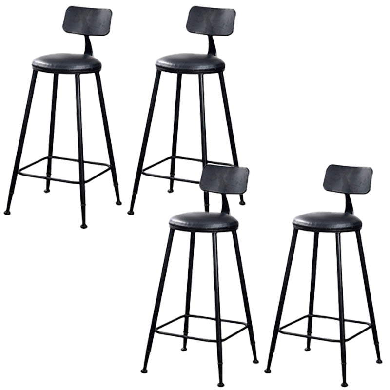 Contemporary Metal Bar Stool Wood Seat Bar Stool for Home Use 4 Piece Set Upholstered Round Clearhalo 'Bar Furniture' 'Bar Stools' 'bar_stools' 'furn' 'furn_bar_stools' 'Furniture' 'Kitchen & Dining Furniture' 6186384
