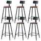 Contemporary Metal Bar Stool Wood Seat Bar Stool for Home Use 6 Piece Set Non-Upholstered Round Clearhalo 'Bar Furniture' 'Bar Stools' 'bar_stools' 'furn' 'furn_bar_stools' 'Furniture' 'Kitchen & Dining Furniture' 6186385