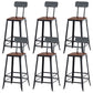 Contemporary Metal Bar Stool Wood Seat Bar Stool for Home Use 6 Piece Set Non-Upholstered Square Clearhalo 'Bar Furniture' 'Bar Stools' 'bar_stools' 'furn' 'furn_bar_stools' 'Furniture' 'Kitchen & Dining Furniture' 6186386