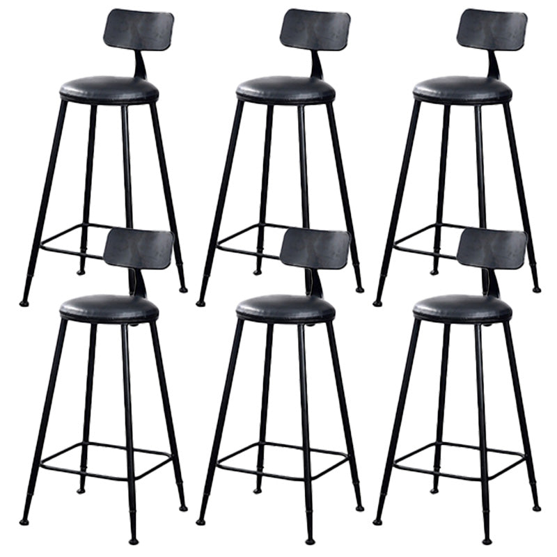 Contemporary Metal Bar Stool Wood Seat Bar Stool for Home Use 6 Piece Set Upholstered Round Clearhalo 'Bar Furniture' 'Bar Stools' 'bar_stools' 'furn' 'furn_bar_stools' 'Furniture' 'Kitchen & Dining Furniture' 6186388