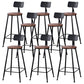 Contemporary Metal Bar Stool Wood Seat Bar Stool for Home Use 8 Piece Set Non-Upholstered Round Clearhalo 'Bar Furniture' 'Bar Stools' 'bar_stools' 'furn' 'furn_bar_stools' 'Furniture' 'Kitchen & Dining Furniture' 6186389
