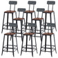 Contemporary Metal Bar Stool Wood Seat Bar Stool for Home Use 8 Piece Set Non-Upholstered Square Clearhalo 'Bar Furniture' 'Bar Stools' 'bar_stools' 'furn' 'furn_bar_stools' 'Furniture' 'Kitchen & Dining Furniture' 6186390