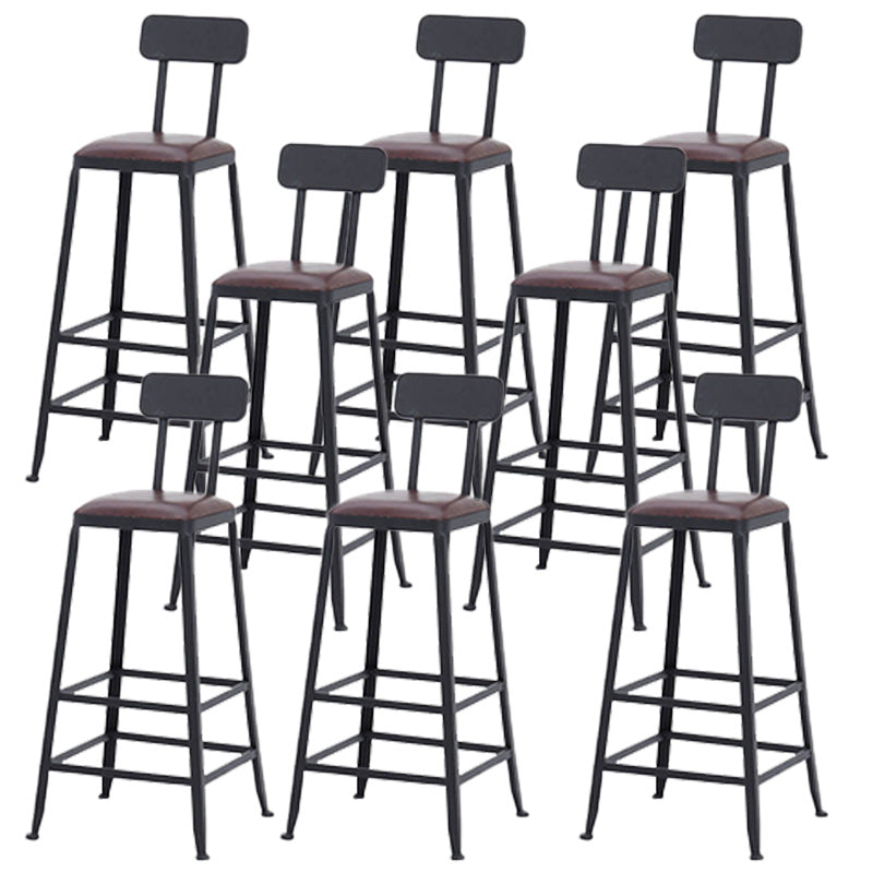 Contemporary Metal Bar Stool Wood Seat Bar Stool for Home Use 8 Piece Set Upholstered Square Clearhalo 'Bar Furniture' 'Bar Stools' 'bar_stools' 'furn' 'furn_bar_stools' 'Furniture' 'Kitchen & Dining Furniture' 6186391