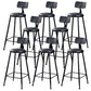 Contemporary Metal Bar Stool Wood Seat Bar Stool for Home Use 8 Piece Set Upholstered Round Clearhalo 'Bar Furniture' 'Bar Stools' 'bar_stools' 'furn' 'furn_bar_stools' 'Furniture' 'Kitchen & Dining Furniture' 6186392