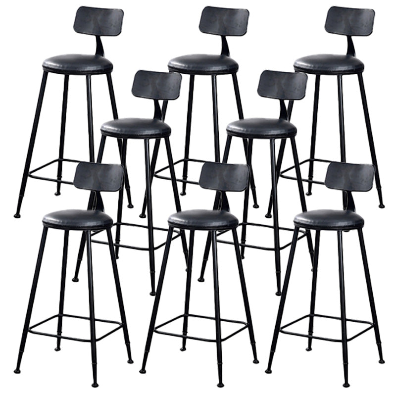 Contemporary Metal Bar Stool Wood Seat Bar Stool for Home Use 8 Piece Set Upholstered Round Clearhalo 'Bar Furniture' 'Bar Stools' 'bar_stools' 'furn' 'furn_bar_stools' 'Furniture' 'Kitchen & Dining Furniture' 6186392