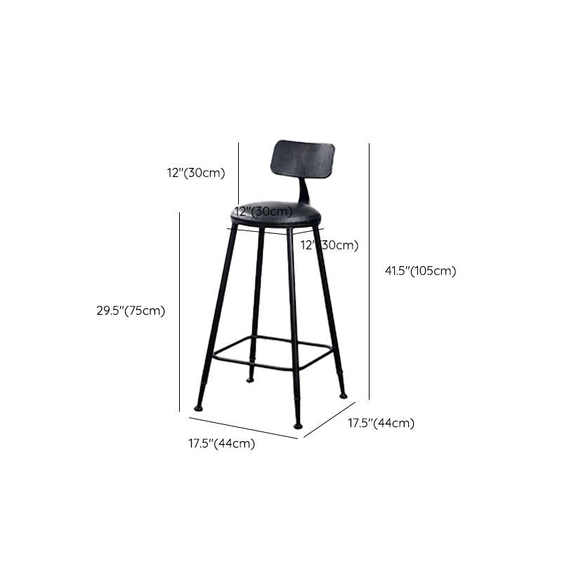 Contemporary Metal Bar Stool Wood Seat Bar Stool for Home Use Clearhalo 'Bar Furniture' 'Bar Stools' 'bar_stools' 'furn' 'furn_bar_stools' 'Furniture' 'Kitchen & Dining Furniture' 6186394