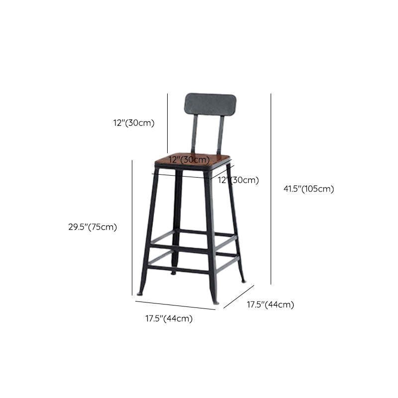 Contemporary Metal Bar Stool Wood Seat Bar Stool for Home Use Clearhalo 'Bar Furniture' 'Bar Stools' 'bar_stools' 'furn' 'furn_bar_stools' 'Furniture' 'Kitchen & Dining Furniture' 6186395