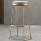 Modern Backrest Armless Counter Stool Metal Bar High Stool with Leather Cushion Gold 1 Piece Clearhalo 'Bar Furniture' 'Bar Stools' 'bar_stools' 'furn' 'furn_bar_stools' 'Furniture' 'Kitchen & Dining Furniture' 6186398