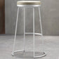 Modern Backrest Armless Counter Stool Metal Bar High Stool with Leather Cushion White 1 Piece Clearhalo 'Bar Furniture' 'Bar Stools' 'bar_stools' 'furn' 'furn_bar_stools' 'Furniture' 'Kitchen & Dining Furniture' 6186399