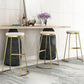 Modern Backrest Armless Counter Stool Metal Bar High Stool with Leather Cushion Clearhalo 'Bar Furniture' 'Bar Stools' 'bar_stools' 'furn' 'furn_bar_stools' 'Furniture' 'Kitchen & Dining Furniture' 6186404