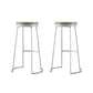 Modern Backrest Armless Counter Stool Metal Bar High Stool with Leather Cushion White 2 Piece Set Clearhalo 'Bar Furniture' 'Bar Stools' 'bar_stools' 'furn' 'furn_bar_stools' 'Furniture' 'Kitchen & Dining Furniture' 6186406