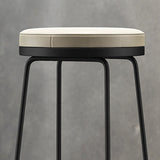 Taburete de brazo sin respaldo moderno barra de metal de la barra de metal con cojín de cuero