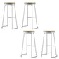 Modern Backrest Armless Counter Stool Metal Bar High Stool with Leather Cushion White 4 Piece Set Clearhalo 'Bar Furniture' 'Bar Stools' 'bar_stools' 'furn' 'furn_bar_stools' 'Furniture' 'Kitchen & Dining Furniture' 6186411