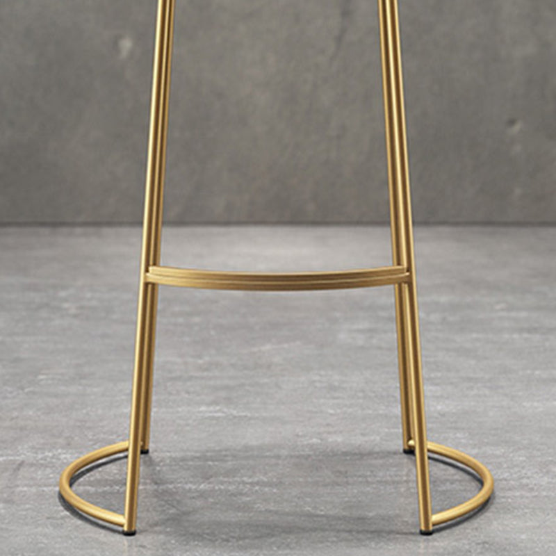 Modern Backrest Armless Counter Stool Metal Bar High Stool with Leather Cushion Clearhalo 'Bar Furniture' 'Bar Stools' 'bar_stools' 'furn' 'furn_bar_stools' 'Furniture' 'Kitchen & Dining Furniture' 6186413
