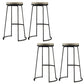 Modern Backrest Armless Counter Stool Metal Bar High Stool with Leather Cushion Black 4 Piece Set Clearhalo 'Bar Furniture' 'Bar Stools' 'bar_stools' 'furn' 'furn_bar_stools' 'Furniture' 'Kitchen & Dining Furniture' 6186414