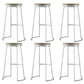 Modern Backrest Armless Counter Stool Metal Bar High Stool with Leather Cushion White 6 Piece Set Clearhalo 'Bar Furniture' 'Bar Stools' 'bar_stools' 'furn' 'furn_bar_stools' 'Furniture' 'Kitchen & Dining Furniture' 6186418