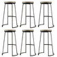 Modern Backrest Armless Counter Stool Metal Bar High Stool with Leather Cushion Black 6 Piece Set Clearhalo 'Bar Furniture' 'Bar Stools' 'bar_stools' 'furn' 'furn_bar_stools' 'Furniture' 'Kitchen & Dining Furniture' 6186419