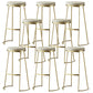 Modern Backrest Armless Counter Stool Metal Bar High Stool with Leather Cushion Gold 8 Piece Set Clearhalo 'Bar Furniture' 'Bar Stools' 'bar_stools' 'furn' 'furn_bar_stools' 'Furniture' 'Kitchen & Dining Furniture' 6186420