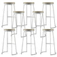 Modern Backrest Armless Counter Stool Metal Bar High Stool with Leather Cushion White 8 Piece Set Clearhalo 'Bar Furniture' 'Bar Stools' 'bar_stools' 'furn' 'furn_bar_stools' 'Furniture' 'Kitchen & Dining Furniture' 6186421