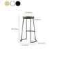 Modern Backrest Armless Counter Stool Metal Bar High Stool with Leather Cushion Clearhalo 'Bar Furniture' 'Bar Stools' 'bar_stools' 'furn' 'furn_bar_stools' 'Furniture' 'Kitchen & Dining Furniture' 6186423
