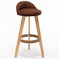 Industrial Armless Backrest Counter Stool Wood Cafe Bar Stool with Cushion and Pedal
