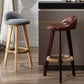 Industrial Armless Backrest Counter Stool Wood Cafe Bar Stool with Cushion and Pedal