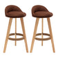 Industrial Armless Backrest Counter Stool Wood Cafe Bar Stool with Cushion and Pedal