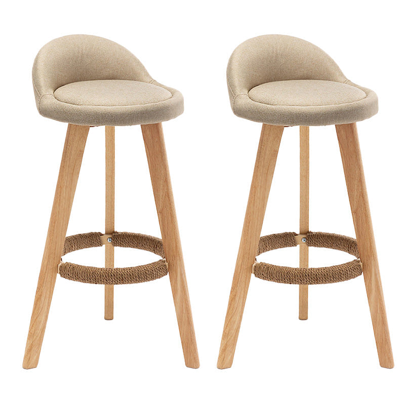 Industrial Armless Backrest Counter Stool Wood Cafe Bar Stool with Cushion and Pedal