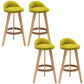 Industrial Armless Backrest Counter Stool Wood Cafe Bar Stool with Cushion and Pedal