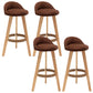 Industrial Armless Backrest Counter Stool Wood Cafe Bar Stool with Cushion and Pedal