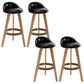 Industrial Armless Backrest Counter Stool Wood Cafe Bar Stool with Cushion and Pedal